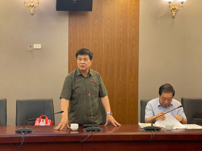 Tiến sĩ, Luật sư Đỗ Ngọc Thịnh, Chủ tịch Liên đoàn Luật sư Việt Nam phát biểu tiếp nhận nhiệm vụ.