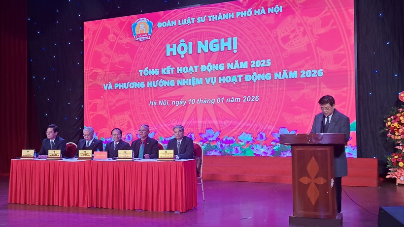 Luật sư, Tiến sĩ Đỗ Ngọc Thịnh, Chủ tịch Liên đoàn Luật sư Việt Nam phát biểu tại Hội nghị.