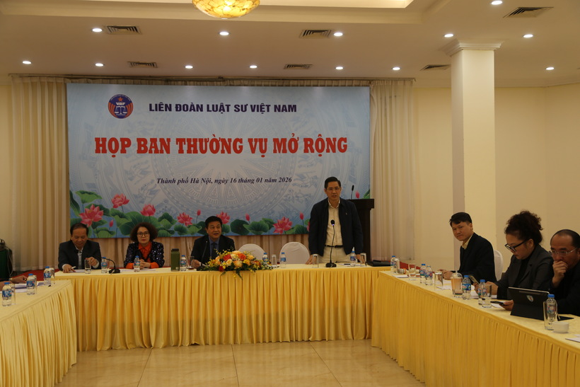 Liên đoàn Luật sư Việt Nam họp Ban Thường vụ mở rộng 29 Luật sư Nguyễn Hải Nam phát biểu tại Hội nghị.