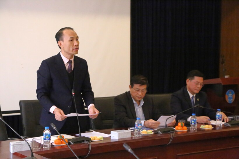 Luật sư Nguyễn Xuân Anh, Chánh Văn phòng Liên đoàn Luật sư Việt Nam phát biểu tại Hội nghị.