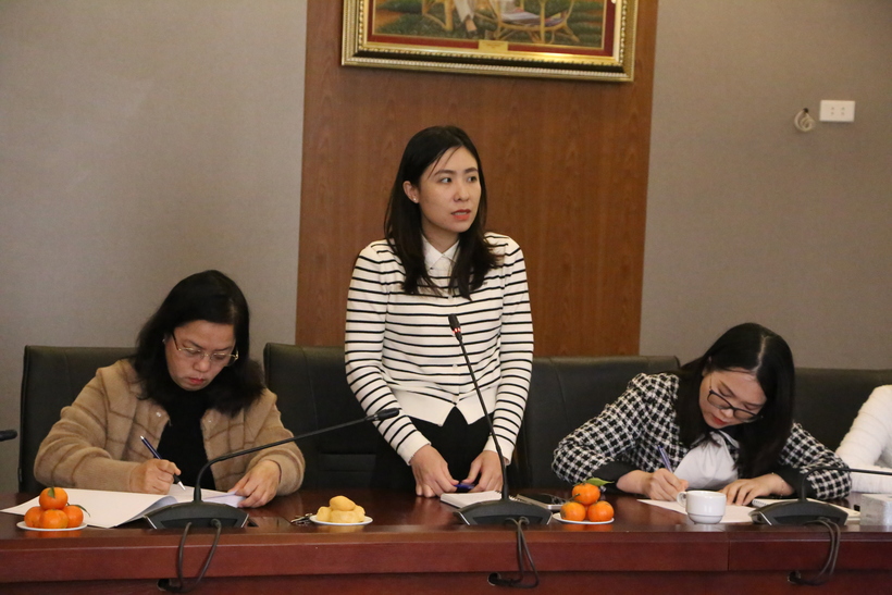 Chủ tịch Công đoàn Liên đoàn Luật sư Việt Nam Nguyễn Thị An phát biểu tại Hội nghị.