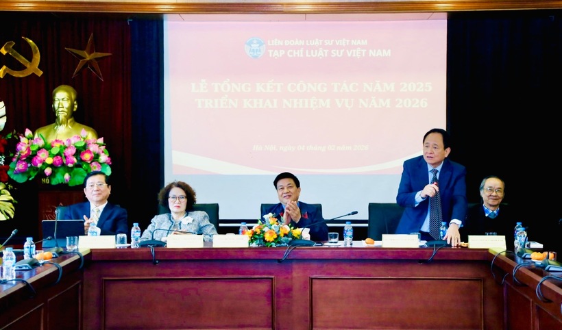 Thạc sĩ, Nhà báo Đặng Ngọc Luyến, Tổng Biên tập Tạp chí Luật sư Việt Nam phát biểu tại buổi lễ.